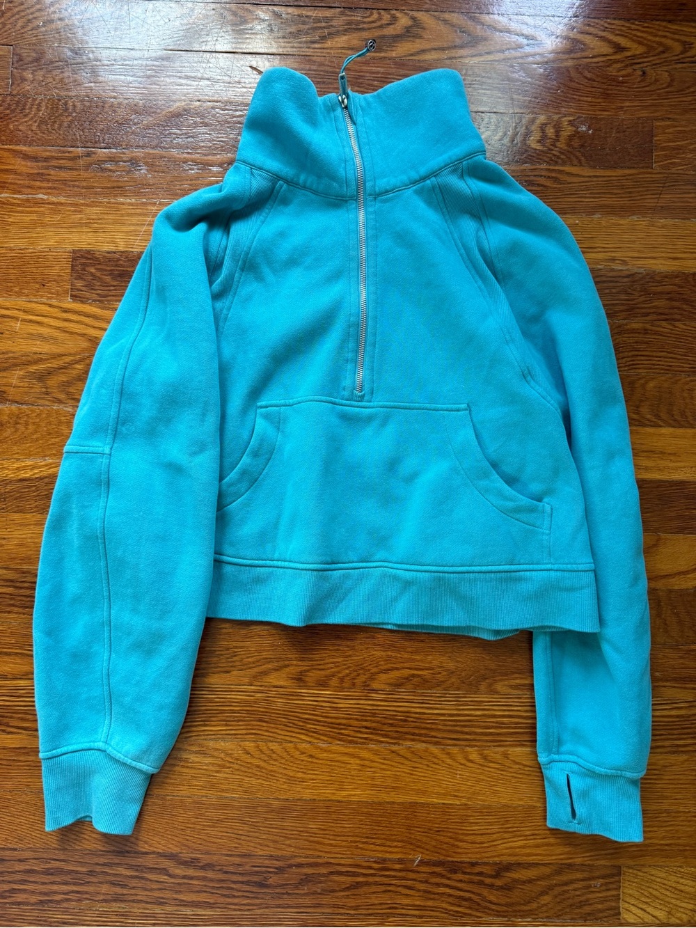 lululemon athletica Scuba Teal Cropped Half-Zip Pullover